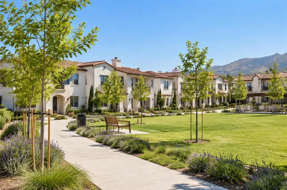 Illustration: a wall-mounted TV in a typical Baker Ranch home